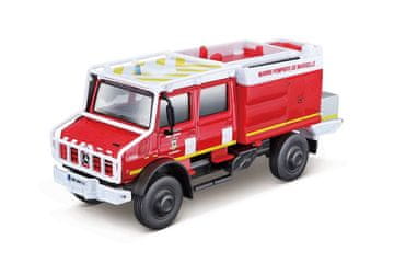 BBurago - Reševalno vozilo EMERGENCY - Mercedes-Benz Unimog U5023, gasilci, 1:50