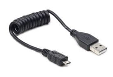 C-Tech GEMBIRD Kabel USB A Moški/Mikro B Moški 2.0, 60 cm, črn, zvit