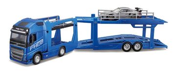 BBurago - STREET FIRE, tovornjak s prikolico za prevoz več avtomobilov Volvo FH16 + Porsche 911 GT2 RS, 1:43
