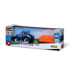 BBurago - FARMLAND, New Holland T7.315 HD s prikolico s samovozom, 10 cm