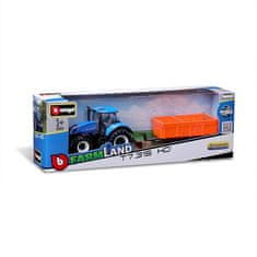 BBurago - FARMLAND, New Holland T7.315 HD s prikolico s samovozom, 10 cm