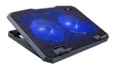 C-Tech CLP-140, hladilna podloga, 15,6", 2x 140 mm, 2x USB, modra osvetlitev