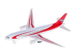 2-Play Prometno letalo kovinsko 18,5 cm obračalno na baterije s svetlobo in zvokom - mešanica barv (modra, rdeča, oranžna)