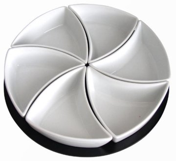 Toro Komplet skled "WINDOW", 6 kosov, keramika, lesen pladenj