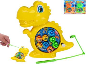 Igra riba dinozaver 15 cm magnetna - mešanica barv (zelena, oranžna, rumena)