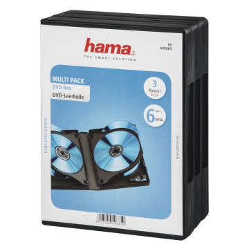 Hama 6 DVD ovitek, s folijo, črn, pakiranje po 3 (cena za paket)