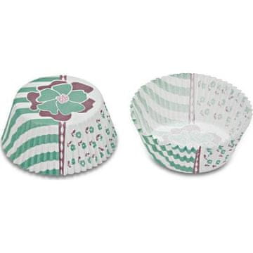 Papirnati keks - turkizno cvetje in črte - Stadter