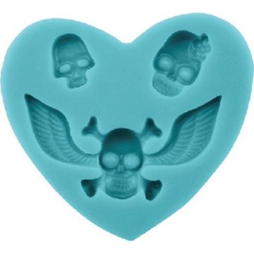 Silikonski model za srce in lobanjo 6,5x6cm - Cakesicq