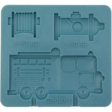 Silikonski model za gasilski avto in hidrant 10x9,5cm - Cakesicq