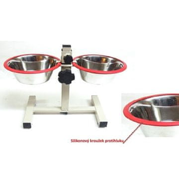 Stojalo s posodami iz nerjavečega jekla 2 x 1,6 l