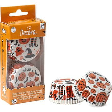 Decora Košarica za mafine za noč čarovnic buče in netopirji 36 kosov 5x3cm -