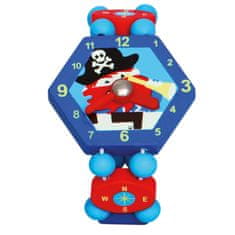 Bino Lesena piratska ura modra 8cm