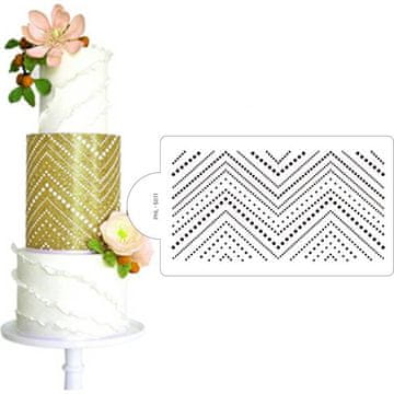 Šablona za torto - Črta s pikami 40x21cm
