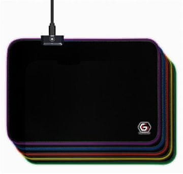 Gembird Fabric Mousepad črna, MP-GAMELED-M, USB, RGB osvetlitev, gaming, 250x350mm