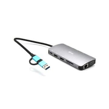 I-TEC USB 3.0 USB-C/Thunderbolt 3x zaslon Kovinski nano dock z LAN + Power Delivery 100 W