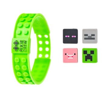 Pixie Crew & MINECRAFT Nastavljiva zapestnica, zelena, 4 multipiksli