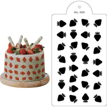 Šablona šablona jagode 40x21cm - Cakesicq