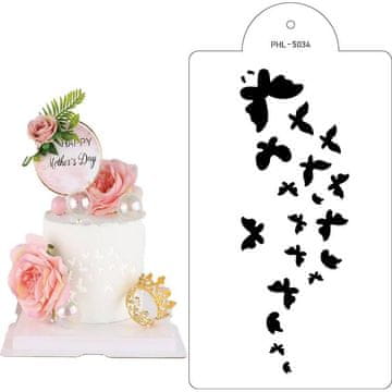 Šablona šablona metulji 40x21cm - Cakesicq