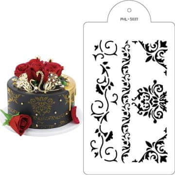 Šablona ornament BOA 35x21cm - Cakesicq