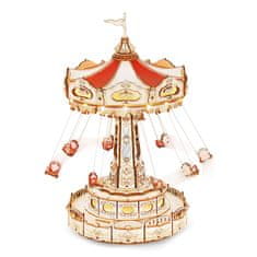 Robotime 3D leseni sestavljanke igrače škatle verige vrtiljak barvita