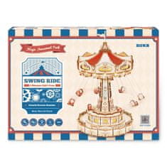 Robotime 3D leseni sestavljanke igrače škatle verige vrtiljak barvita