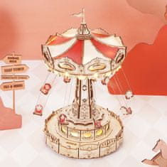 Robotime 3D leseni sestavljanke igrače škatle verige vrtiljak barvita