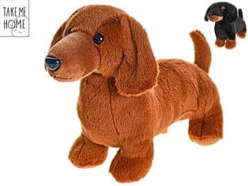 Take Me Home Dachshund plišast 36 cm stoječ - mešanica barv (rjava, črna)