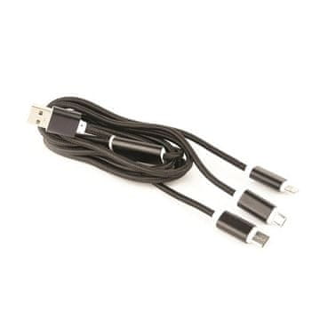 Gembird polnilni kabel 3v1, razdelilnik, Lightning (M) / microUSB (M) / USB-C (M) na USB 2.0 (M), 1 m, črn