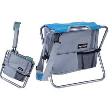 RedCliffs Zložljiv tabure za kampiranje s hladilno torbo modro-siva KO-FD8300430blue