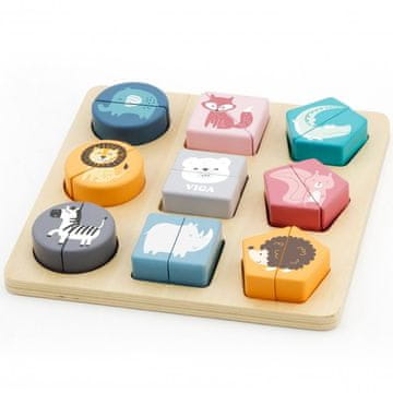 Viga Lesena sestavljanka Živali