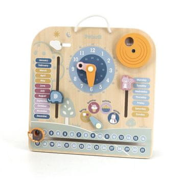 Viga Otroški leseni koledar z uro