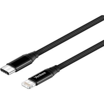 Yenkee YCU 631 MFi BK USB C/svetloba 1m