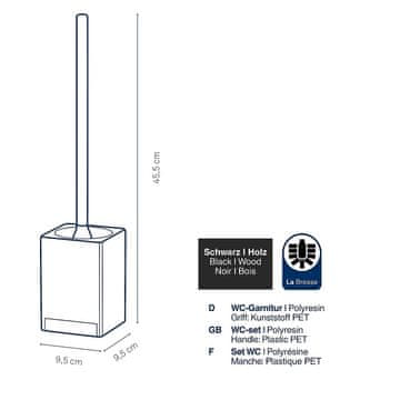 Kela Toaletni set Kocka iz poliresina črna KL-23690