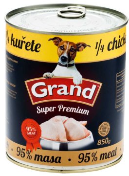 GRAND Superpremium pes Piščanec z 1/4 piščanca, v konzervi 850 g
