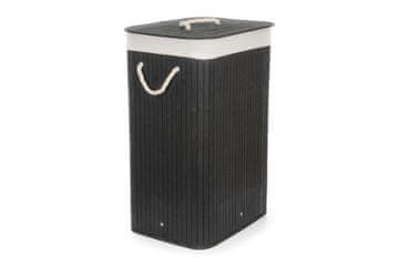 G21 košara za perilo 72 l, bambusova črna z belo košaro