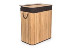 G21 105 l košara za perilo z razdelilnikom, bambus z rjavo košaro