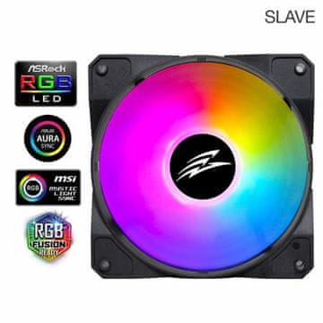 Evolveo 12FS ventilator 120mm, ARGB, črn okvir, podrejen