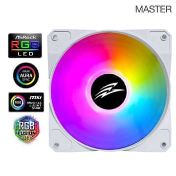 Evolveo 12FSW, ventilator, 120 mm, 4pin molex, ARGB, podrejen, bel