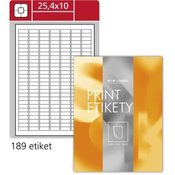 Univerzalne etikete S&K Label, 25,4x10 mm, bela
