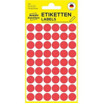 Avery Zweckform Okrogle etikete Avery, 12 mm, rdeče