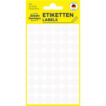 Avery Zweckform Okrogle etikete Avery, 12 mm, bele