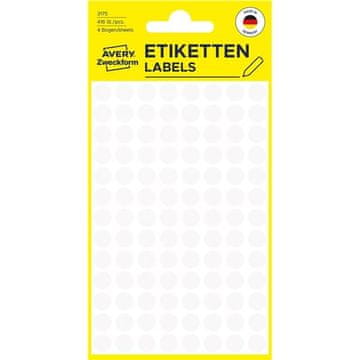 Avery Zweckform Okrogle etikete Avery, 8 mm, bele