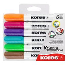 Kores Označevalnik za bele table, komplet 6 barv