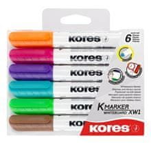 Kores Označevalnik za bele table, komplet 6 barv
