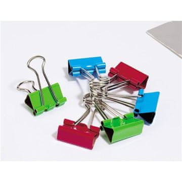 Q-Connect Kovinske sponke, 19 mm, mešanica barv, 6 kosov