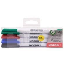 Kores Marker za bele table, tanek, komplet 4 barv