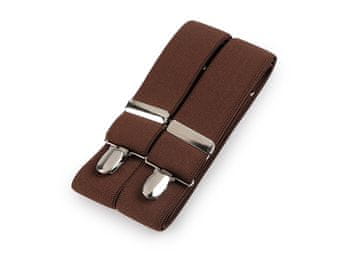 Naramnice širine 3,5 cm dolžine 125 cm - rjave