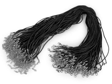 Voskana vrvica s karabinom dolžine 45 cm - črna