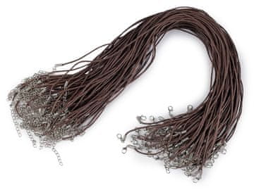 Voskana vrvica s karabinom dolžine 45 cm - rjava kava