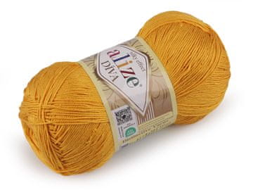 Pletena preja Alize Diva 100 g - (488) gorčica